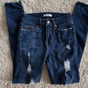 Good American Dark Blue Distressed Skinny Jeans